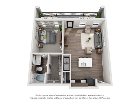 a 1 bedroom floor plan  villas at the crossings